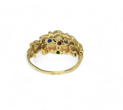 0.60ct Multi Gemstone 10k Yellow Gold Ring