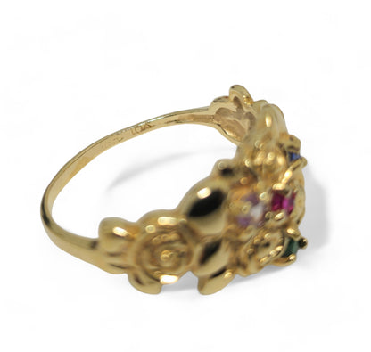 0.60ct Multi Gemstone 10k Yellow Gold Ring