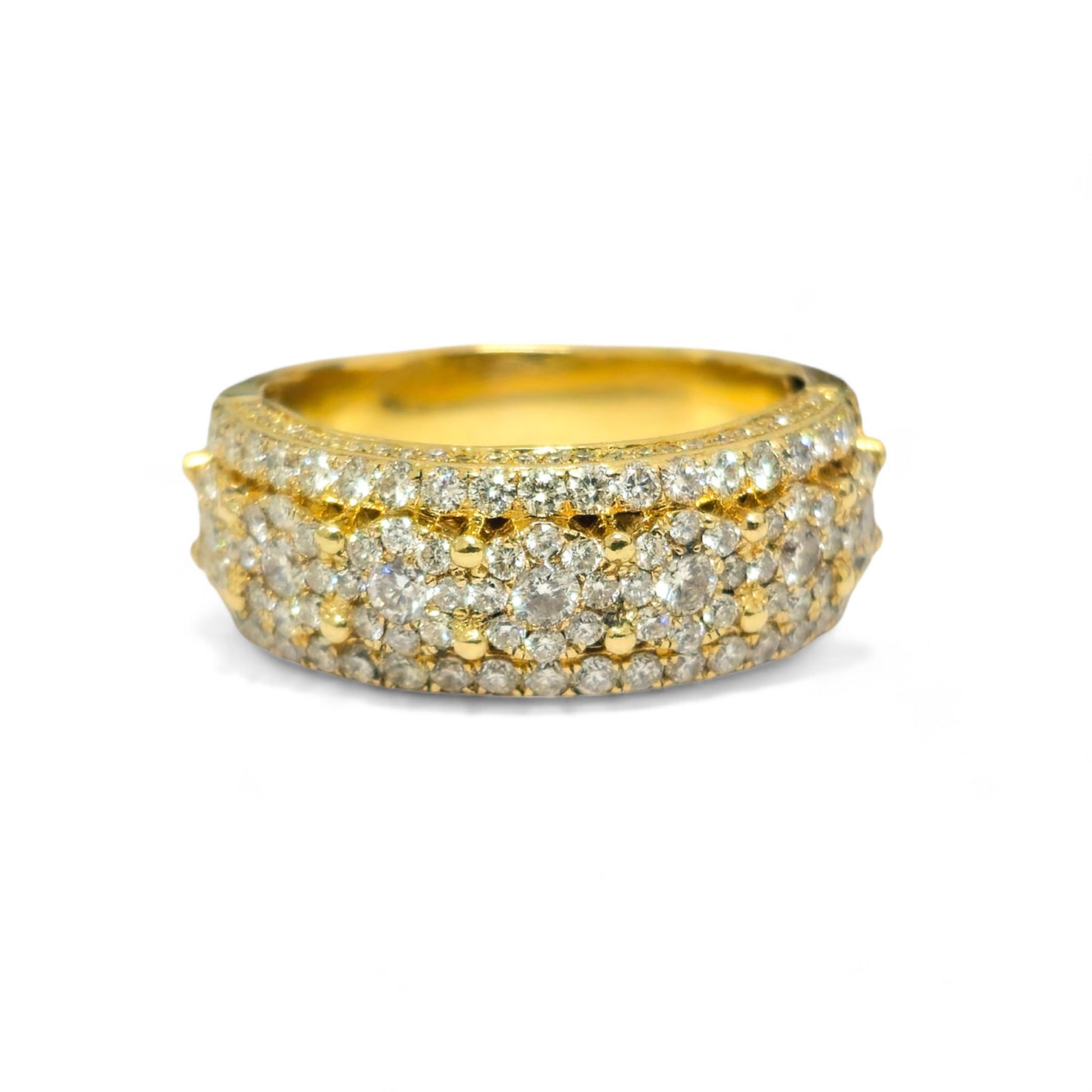 14k Yellow Gold Cluster Diamond Ring