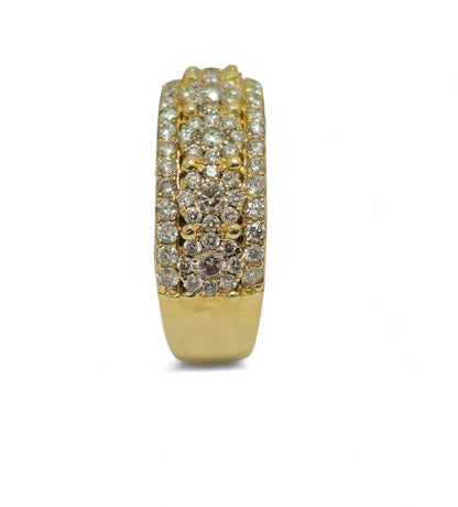 14k Yellow Gold Cluster Diamond Ring