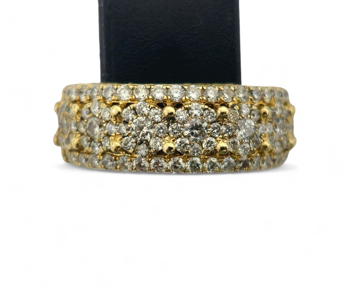 14k Yellow Gold Cluster Diamond Ring