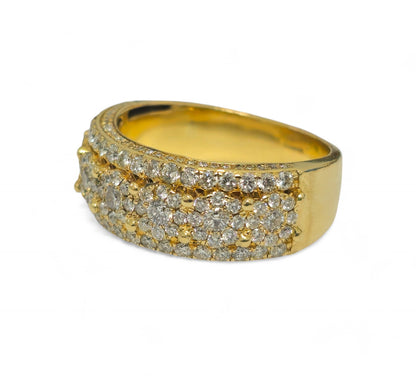 14k Yellow Gold Cluster Diamond Ring