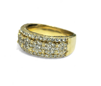 14k Yellow Gold Cluster Diamond Ring