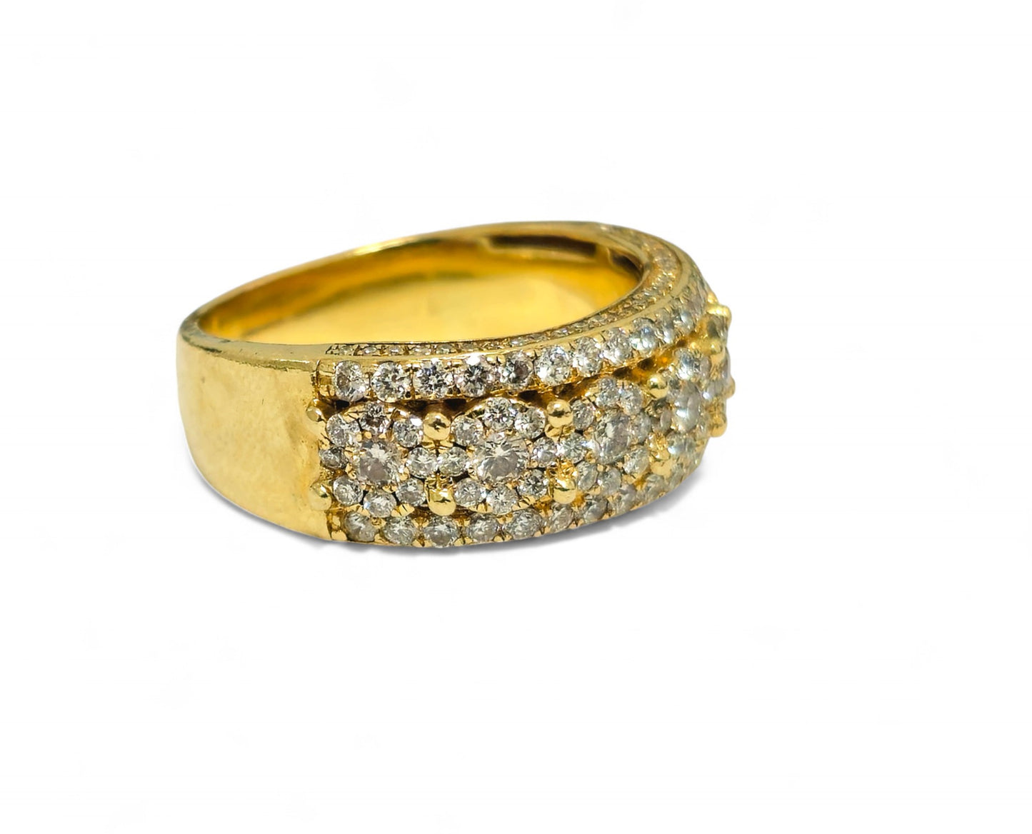 14k Yellow Gold Cluster Diamond Ring