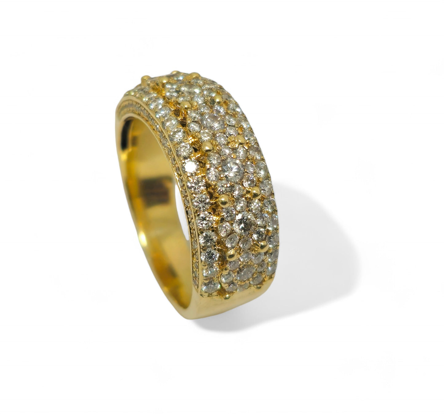 14k Yellow Gold Cluster Diamond Ring