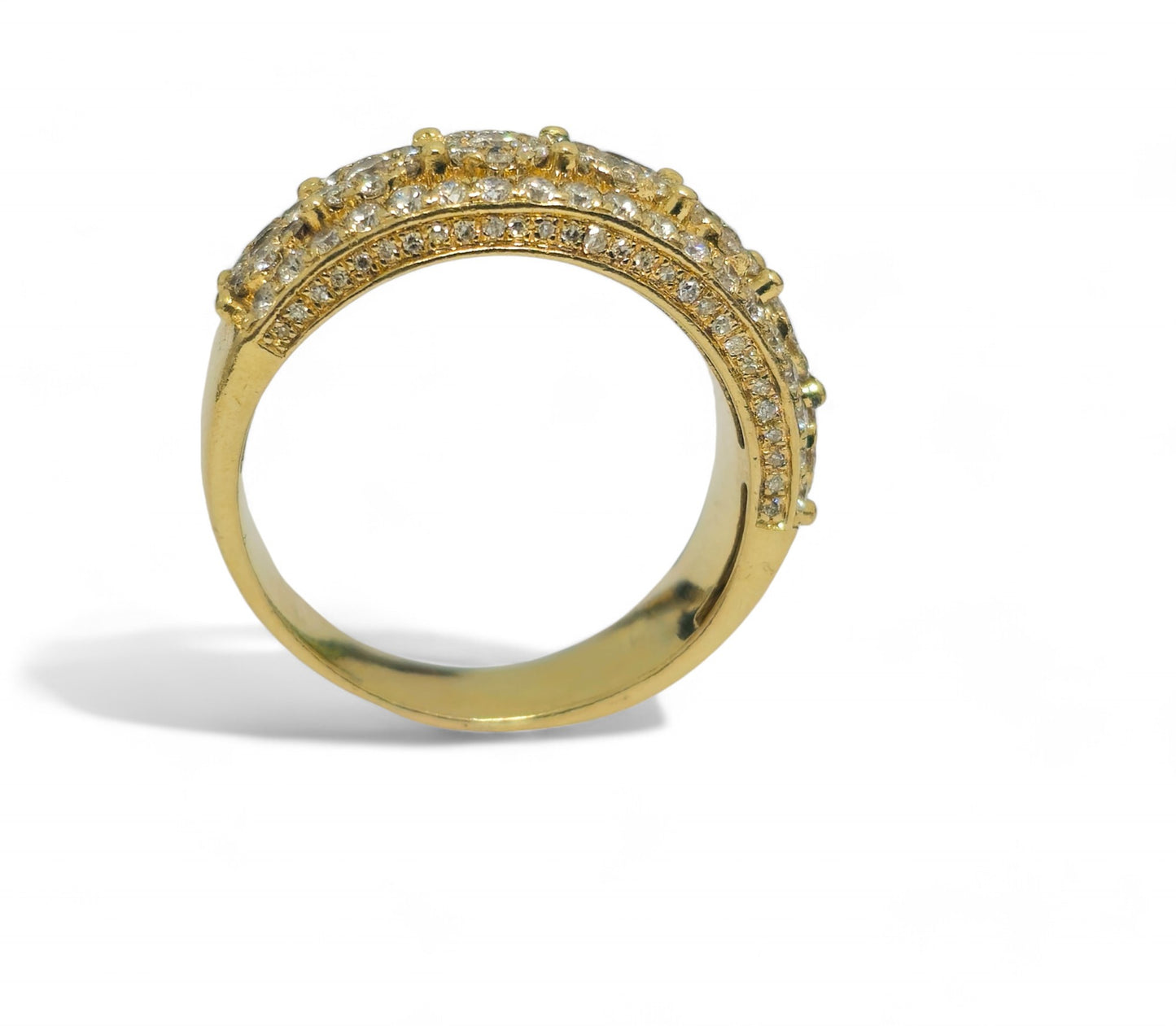 14k Yellow Gold Cluster Diamond Ring