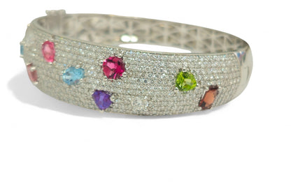 Mixed Gemstones Custom Diamond and Gemstone Bracelet