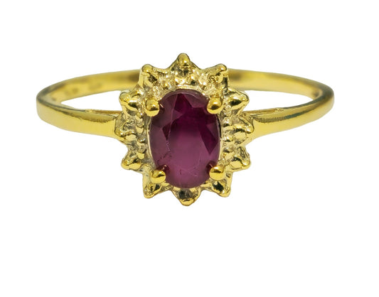 Ruby Center Diamond Ring in 10kt Gold