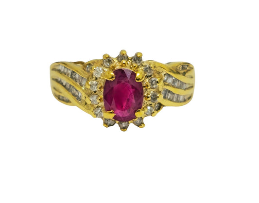 10k Gold Ruby and Diamond Ring