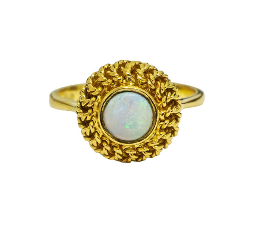 Opal Center 18k Gold Ring