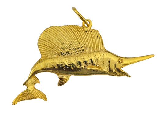 14k Gold Sword Fish Pendant