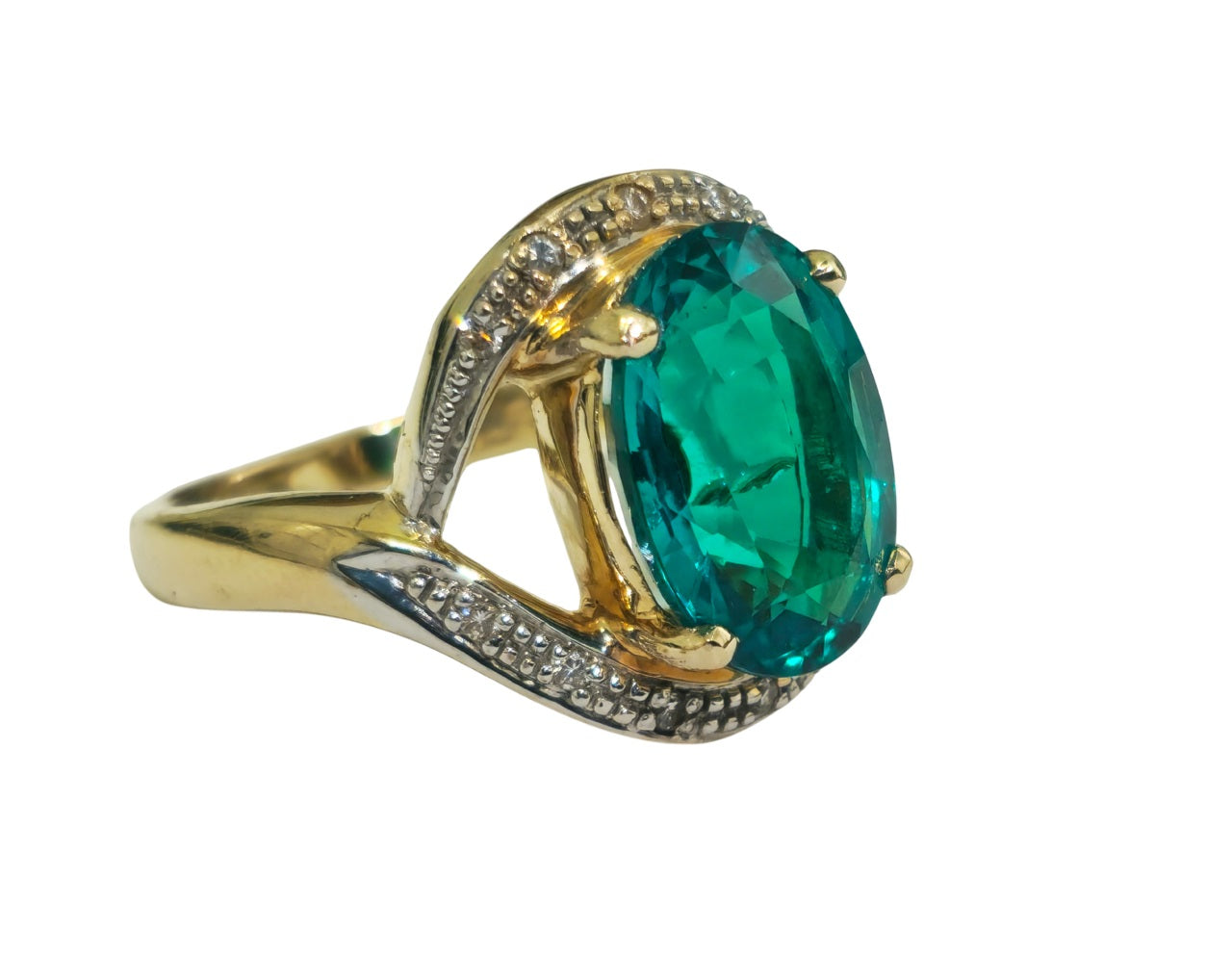 14k Yellow Gold Emerald Ring