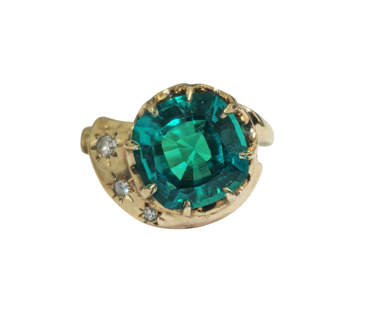 14k Rose Gold Emerald Ring