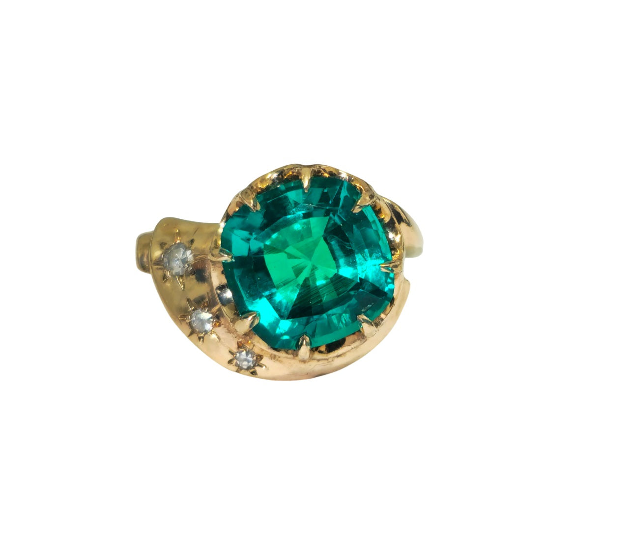 14k Rose Gold Emerald Ring