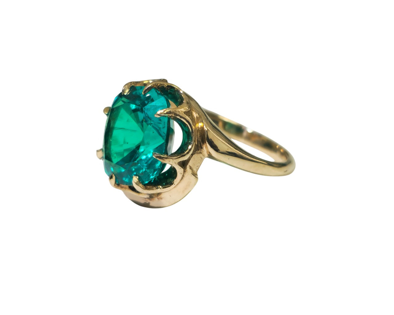 14k Rose Gold Emerald Ring