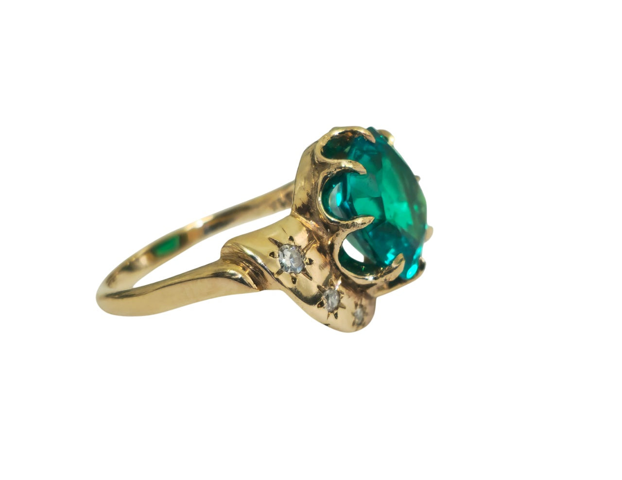 14k Rose Gold Emerald Ring