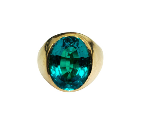 14k Yellow Gold Emerald Solitaire Ring