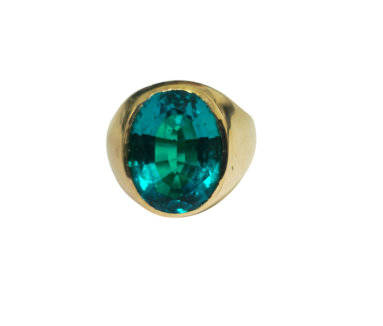 14k Yellow Gold Emerald Solitaire Ring