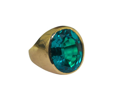 14k Yellow Gold Emerald Solitaire Ring