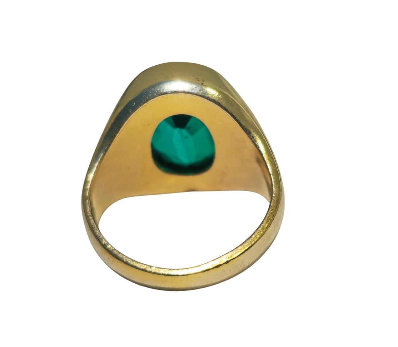 14k Yellow Gold Emerald Solitaire Ring