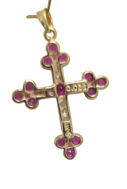 Diamond and Ruby Cross Pendant