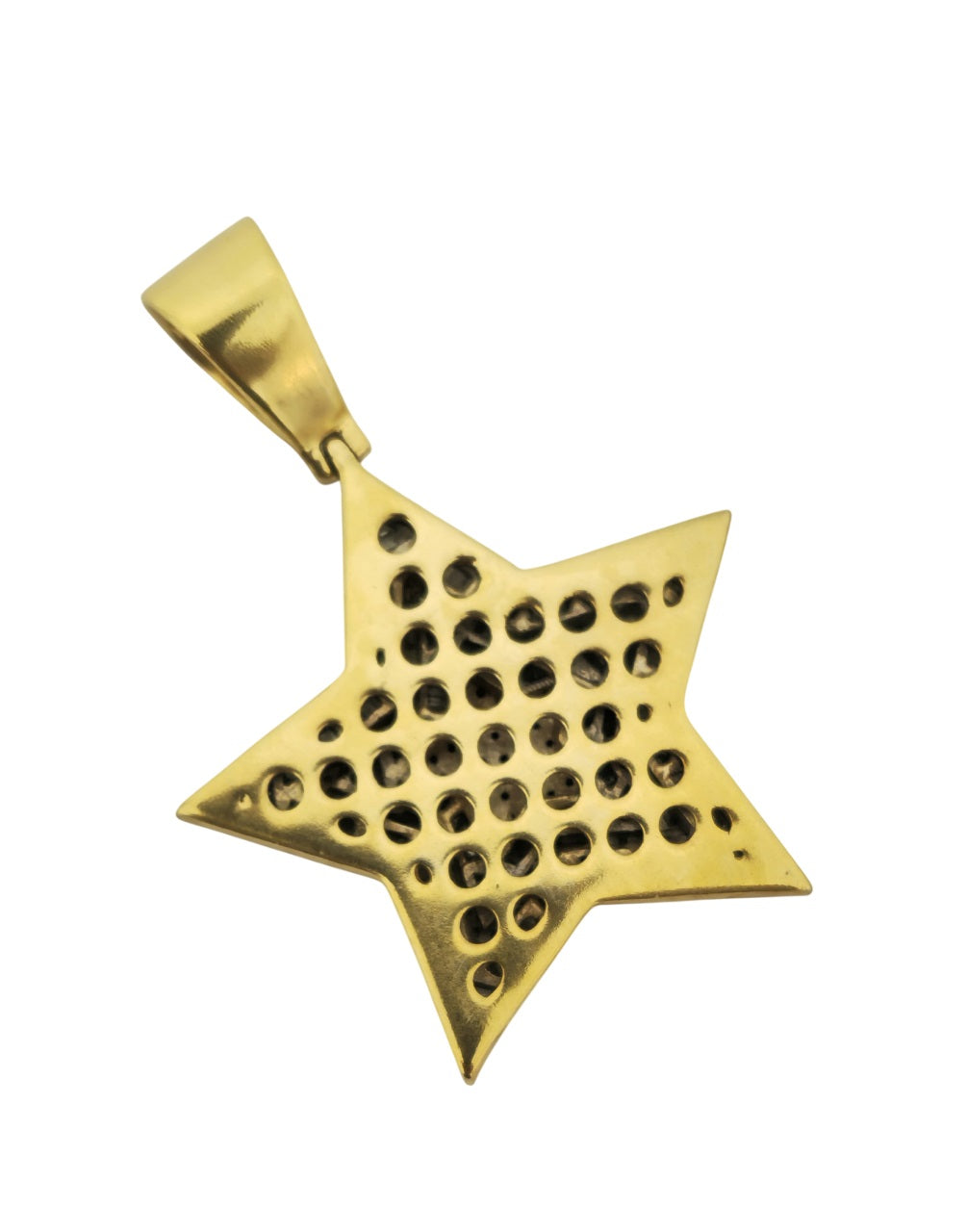 10k Yellow Gold Diamond Iced-Out Star Pendant