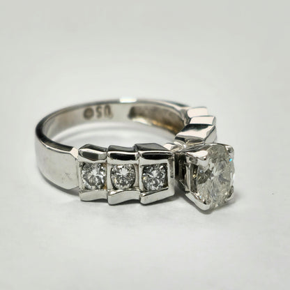 14K White Gold. 1.20ct Diamond Engagement Ring For Her