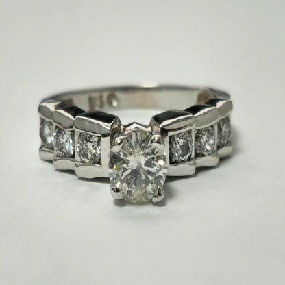 14K White Gold. 1.20ct Diamond Engagement Ring For Her