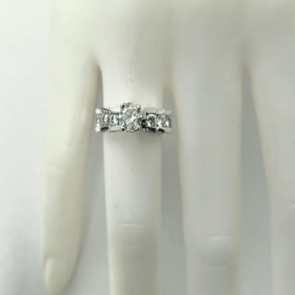 14K White Gold. 1.20ct Diamond Engagement Ring For Her