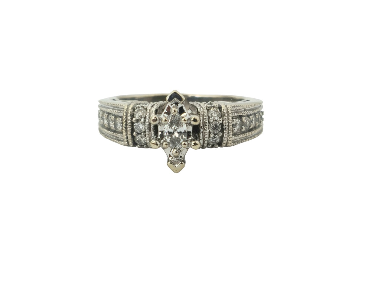 Elegant 1cwt 14k White Gold Ring