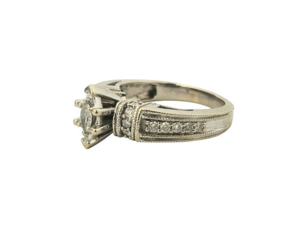 Elegant 1cwt 14k White Gold Ring