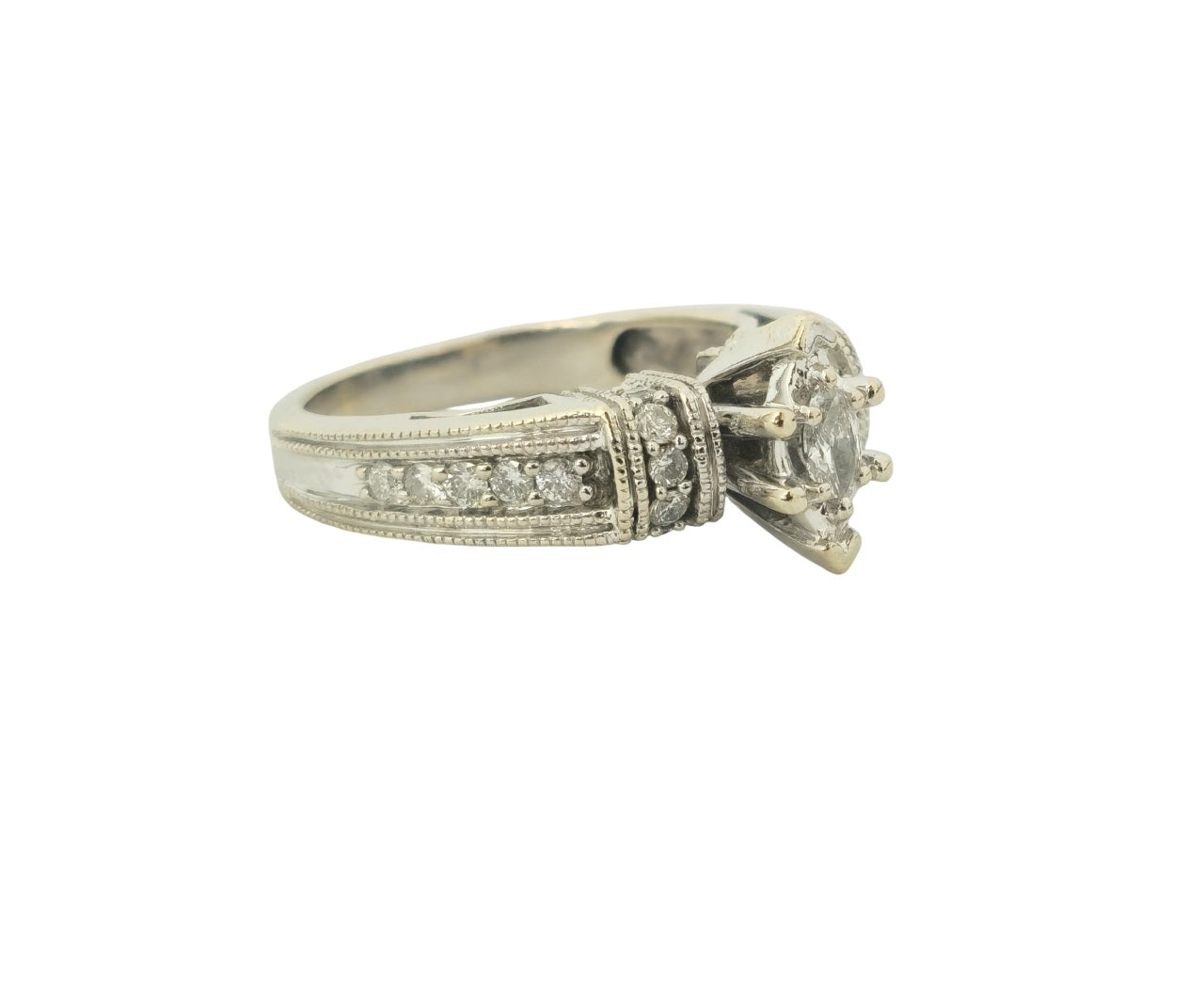 Elegant 1cwt 14k White Gold Ring