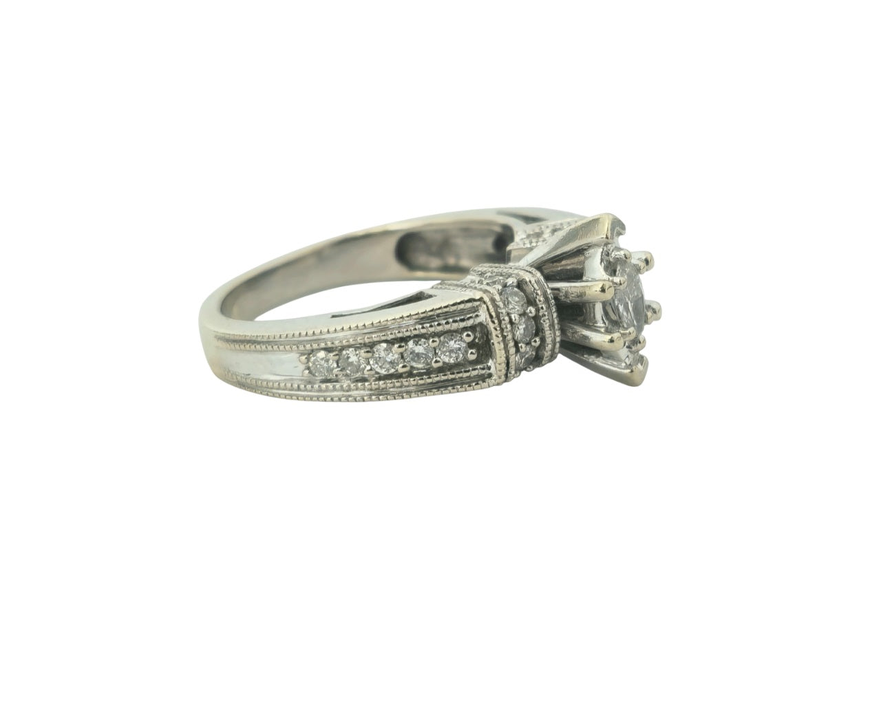 Elegant 1cwt 14k White Gold Ring