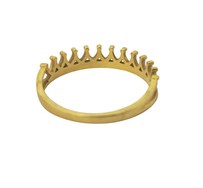 14k Gold Crown Motif Ring