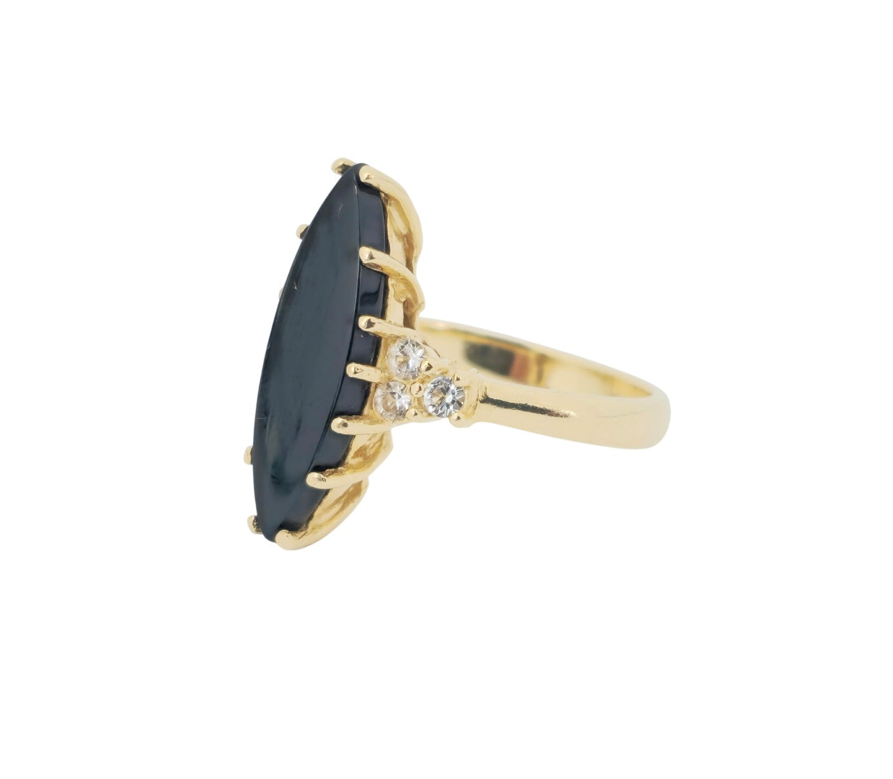 4.5ct Black Onyx 14k Gold Ring