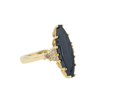 4.5ct Black Onyx 14k Gold Ring