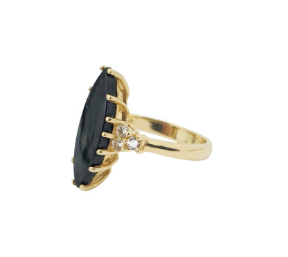 4.5ct Black Onyx 14k Gold Ring