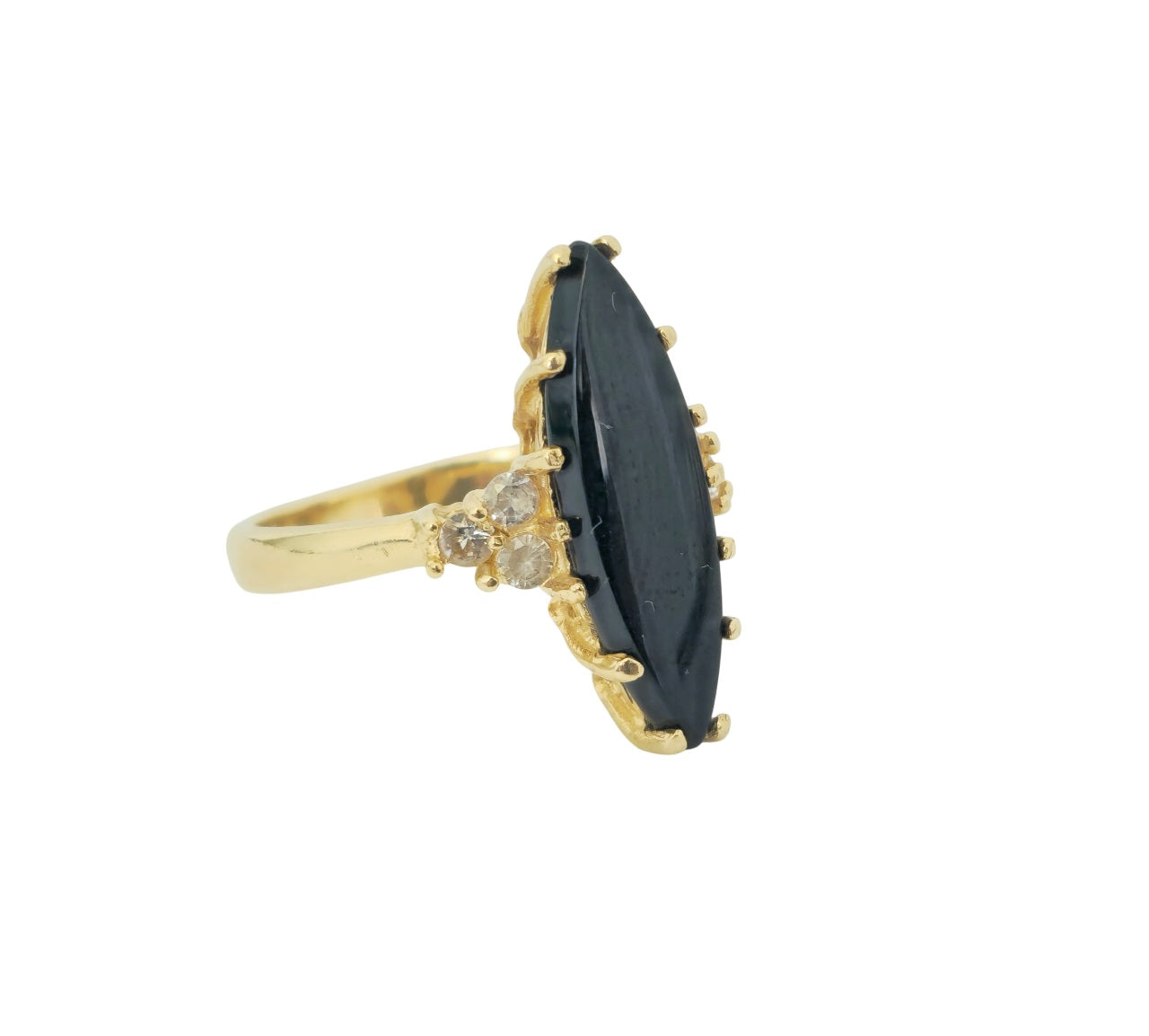 4.5ct Black Onyx 14k Gold Ring