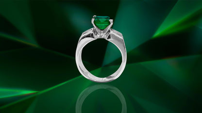 Vintage 2.50ct Natural Emerald Diamond Ring