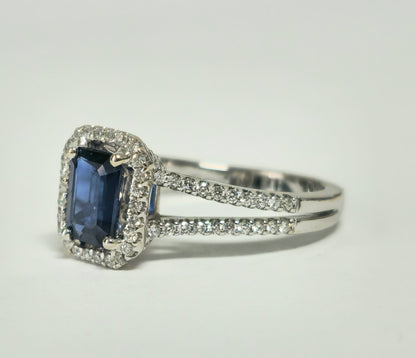 Vintage, Art Deco Blue Sapphire & Diamond Ring For Her