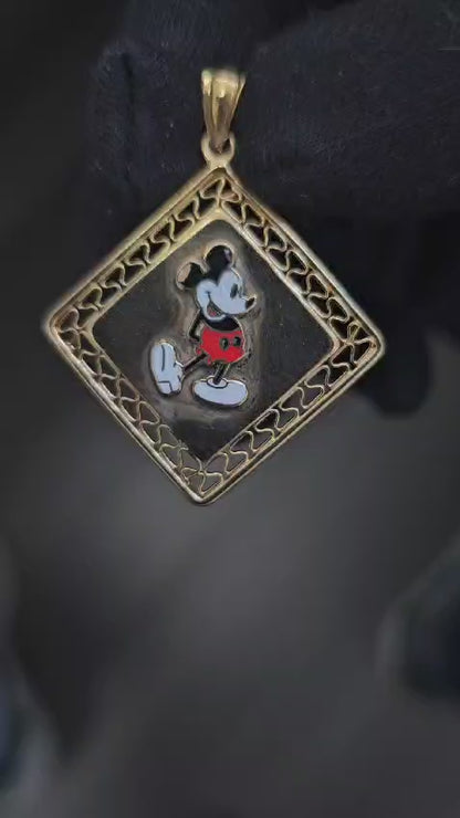 Vintage Micky Mouse Pendant in 14k Gold