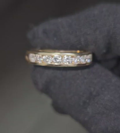 14k Gold & Diamond Engagement Band Ring