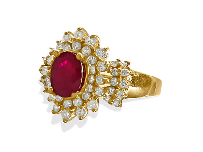 Certified 2.00 Carat Natural Burma Ruby Diamond Ring - Prince The Jeweler 14k-gold-100-natural-4-25-ct-burma-diamond-ring, Rings