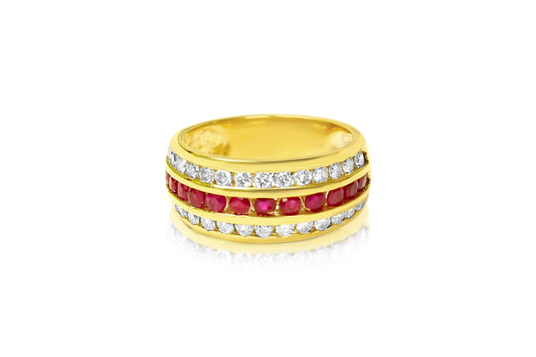 14k Yellow Gold, 2.25ct Diamond and Burma Ruby Ring. - Prince The Jeweler 14k-yellow-gold-2-25ct-diamond-and-burma-ruby-ring, Rings