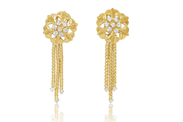 Vintage Womens 2ct Diamond & 18K Gold Dangle Earrings - Prince The Jeweler vintage-womens-2ct-diamond-18k-gold-dangle-earrings, Earrings