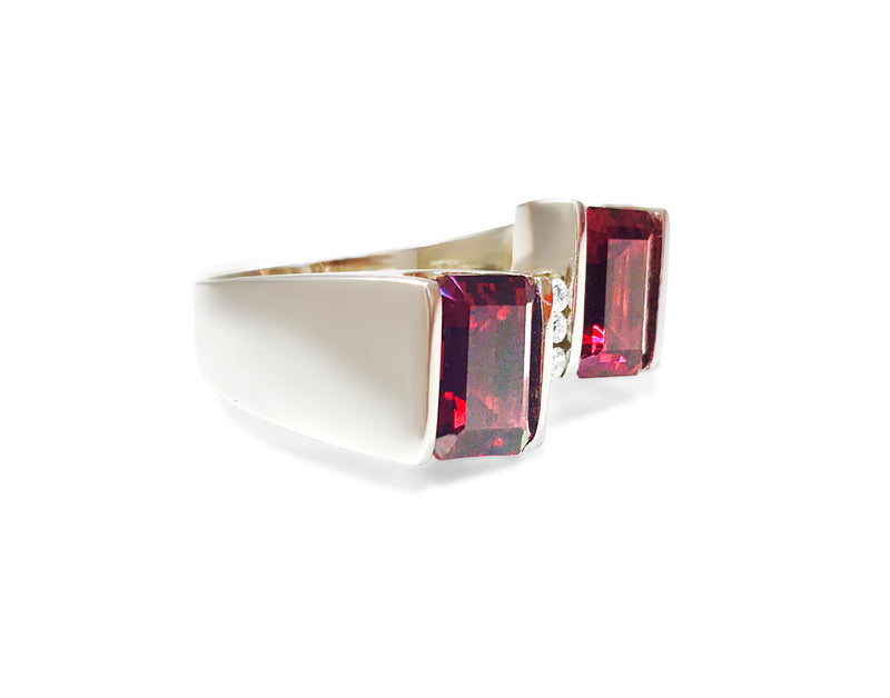 14K Gold, 7 Carat Natural Garnet and Diamond Ring. - Prince The Jeweler 14k-gold-7-carat-natural-garnet-and-diamond-ring, Rings