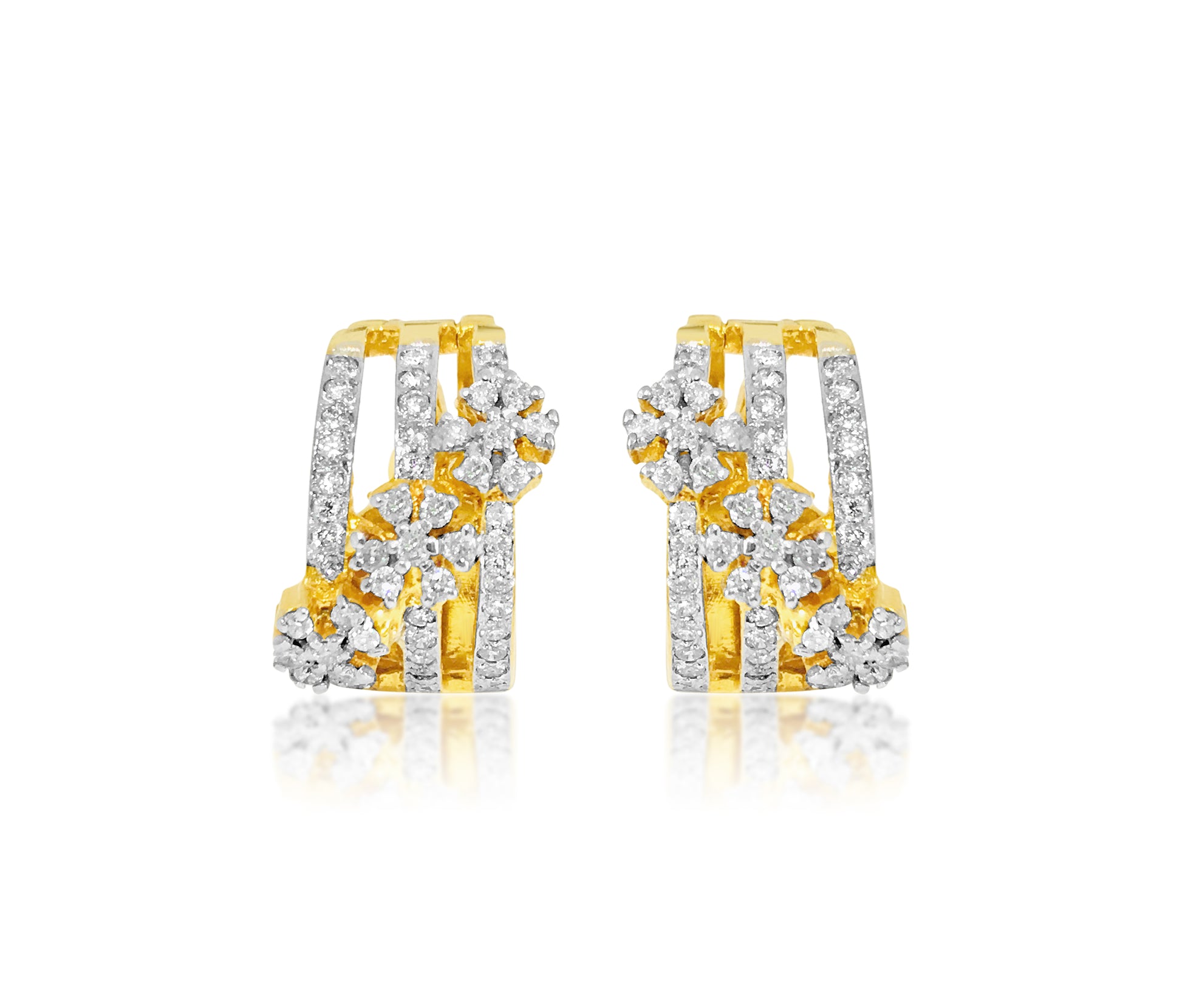 1.35 Carat Diamonds, 14k yellow gold earrings. - Prince The Jeweler 1-35-carat-diamonds-14k-yellow-gold-earrings, Earrings