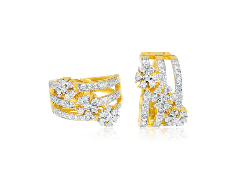 1.35 Carat Diamonds, 14k yellow gold earrings. - Prince The Jeweler 1-35-carat-diamonds-14k-yellow-gold-earrings, Earrings