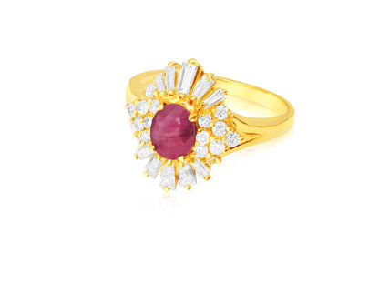 Natural 1.75ct Ruby & Diamond Ring in Solid 14K Gold - Prince The Jeweler natural-1-75ct-ruby-diamond-ring-in-solid-14k-gold, Rings