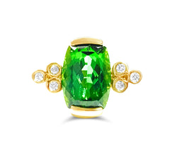 14K Gold, 4.00 CT Green Tourmaline and Diamond Ring - Prince The Jeweler 14k-gold-4-00-ct-green-tourmaline-and-diamond-ring, Rings